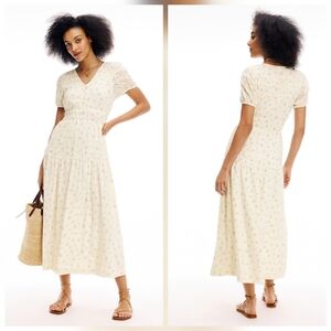 Splendid Ellery Floral Casual Dress V-Neck Short Sleeve Size S